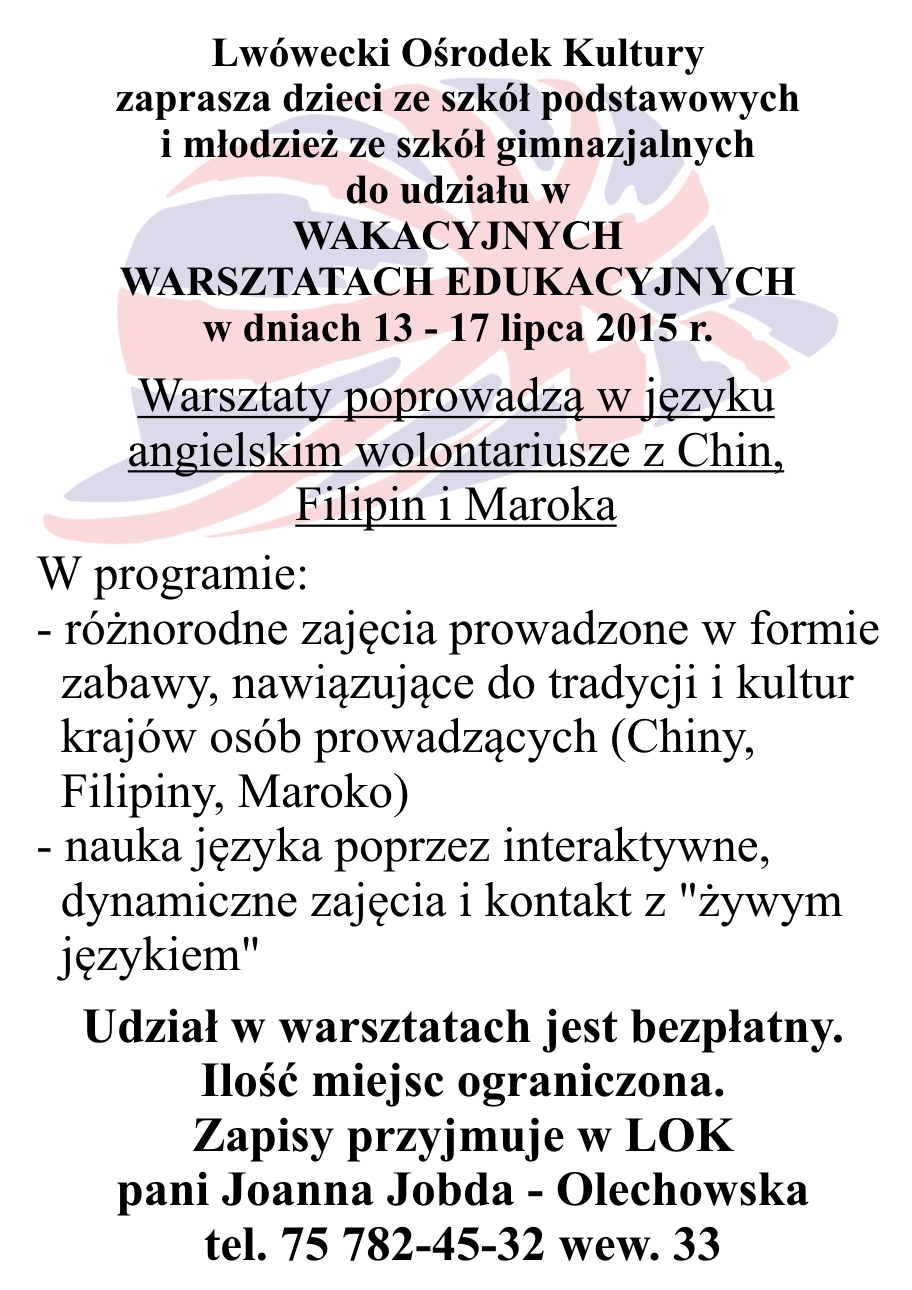 Wakacyjne Warsztaty Edukacyjne