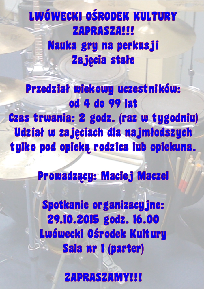 Nauka gry na perkusji – spotkanie organizacyjne