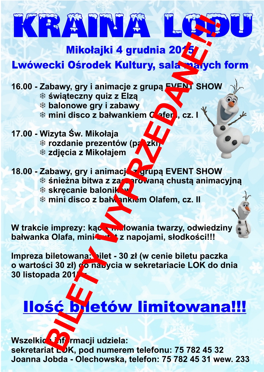 Kraina Lodu – Mikołajki w LOK