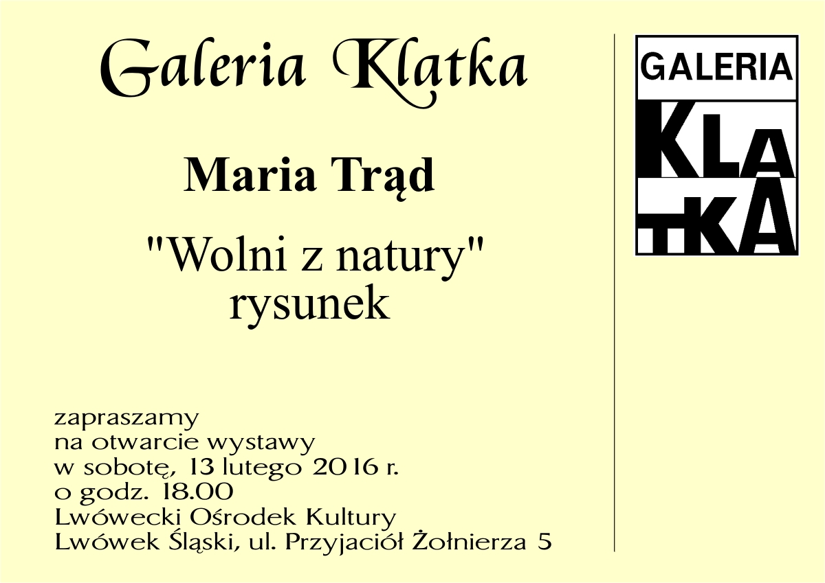 Otwarcie wystawy rysunku Marii Trąd