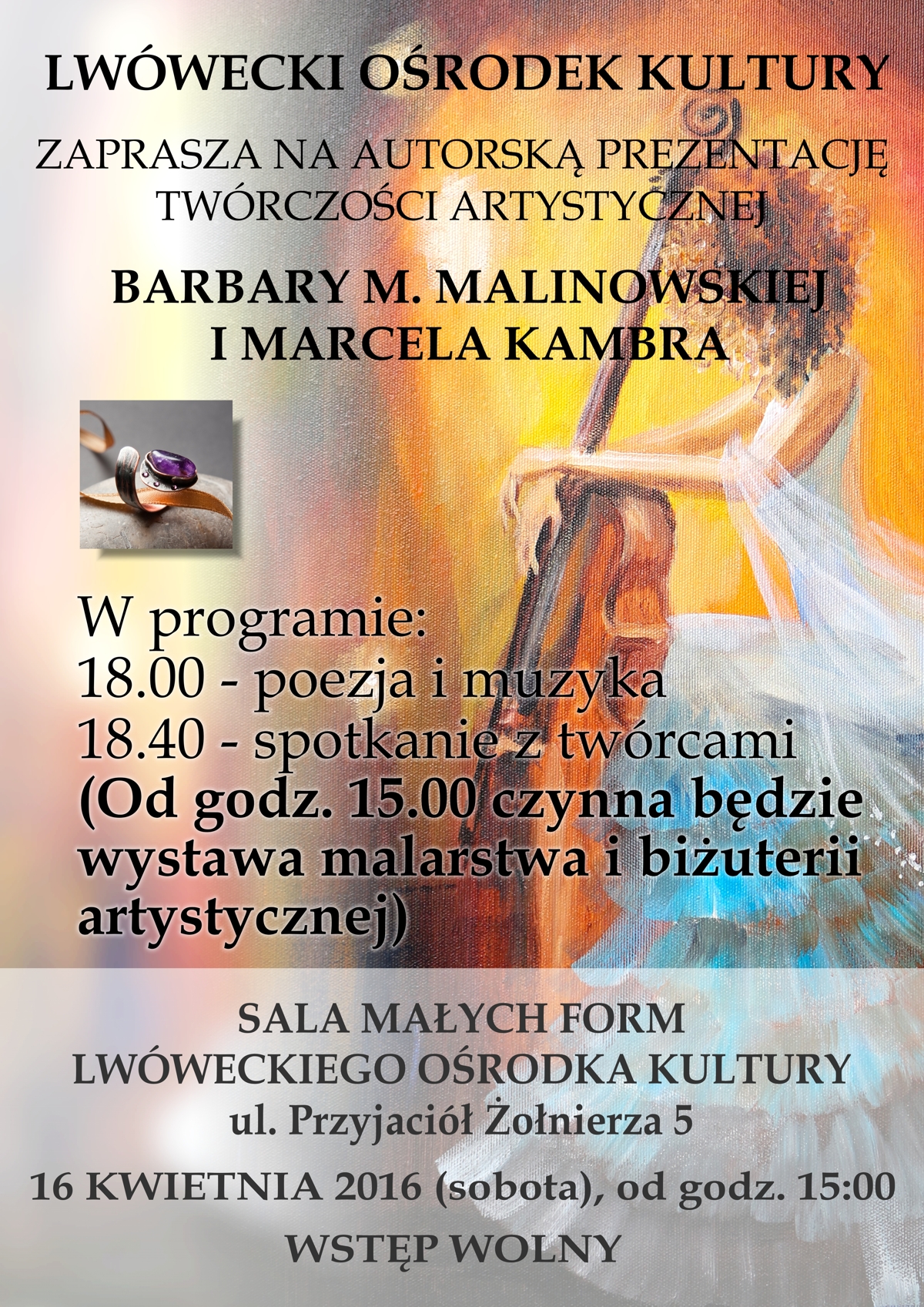 Prezentacja twórczości Barbary Malinowskiej i Marcela Kambra
