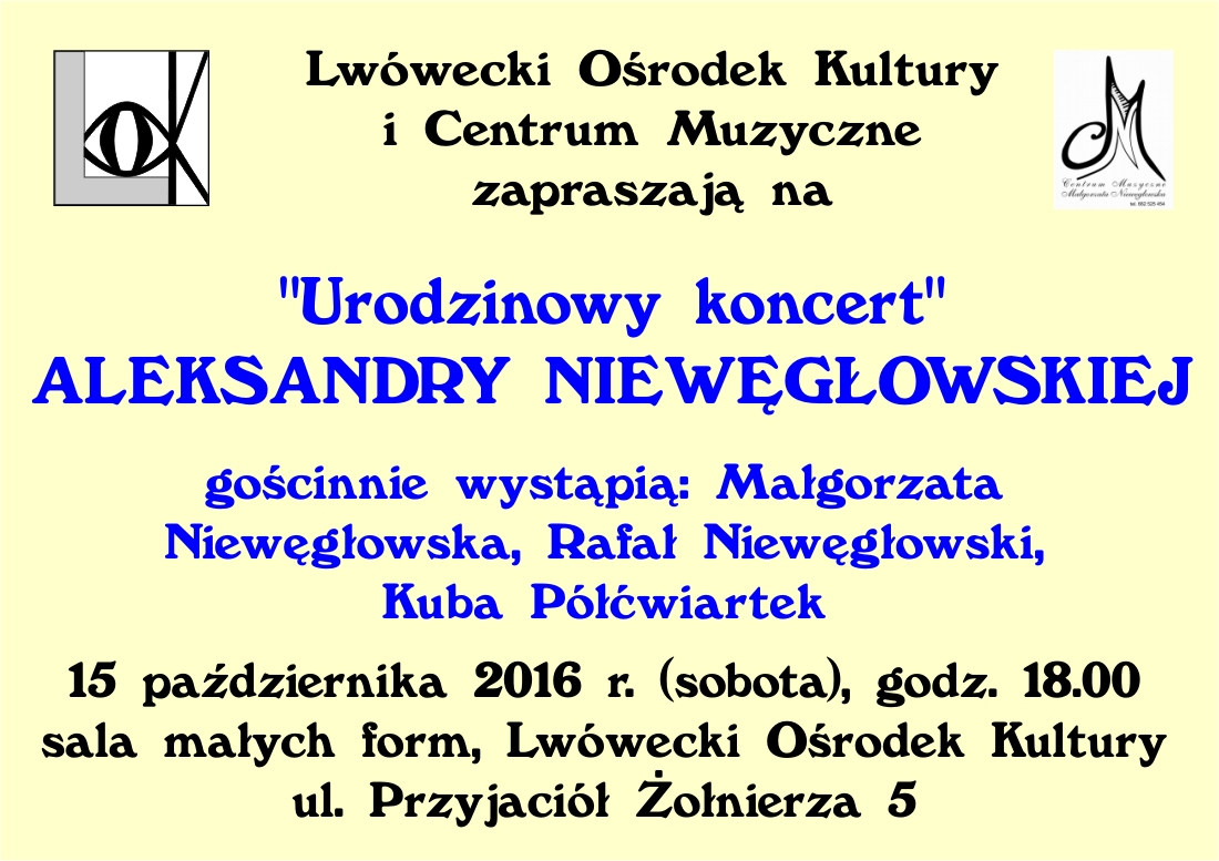 Urodzinowy koncert Aleksandry Niewęgłowskiej