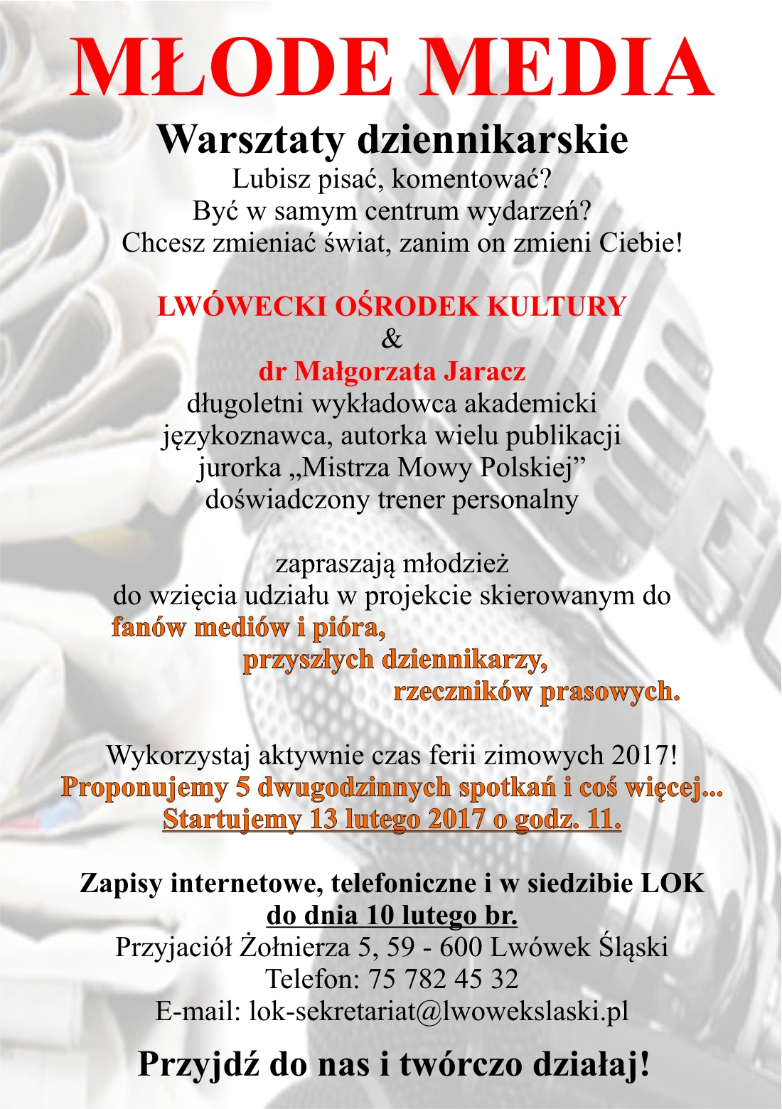 Warsztaty dziennikarskie – MŁODE MEDIA