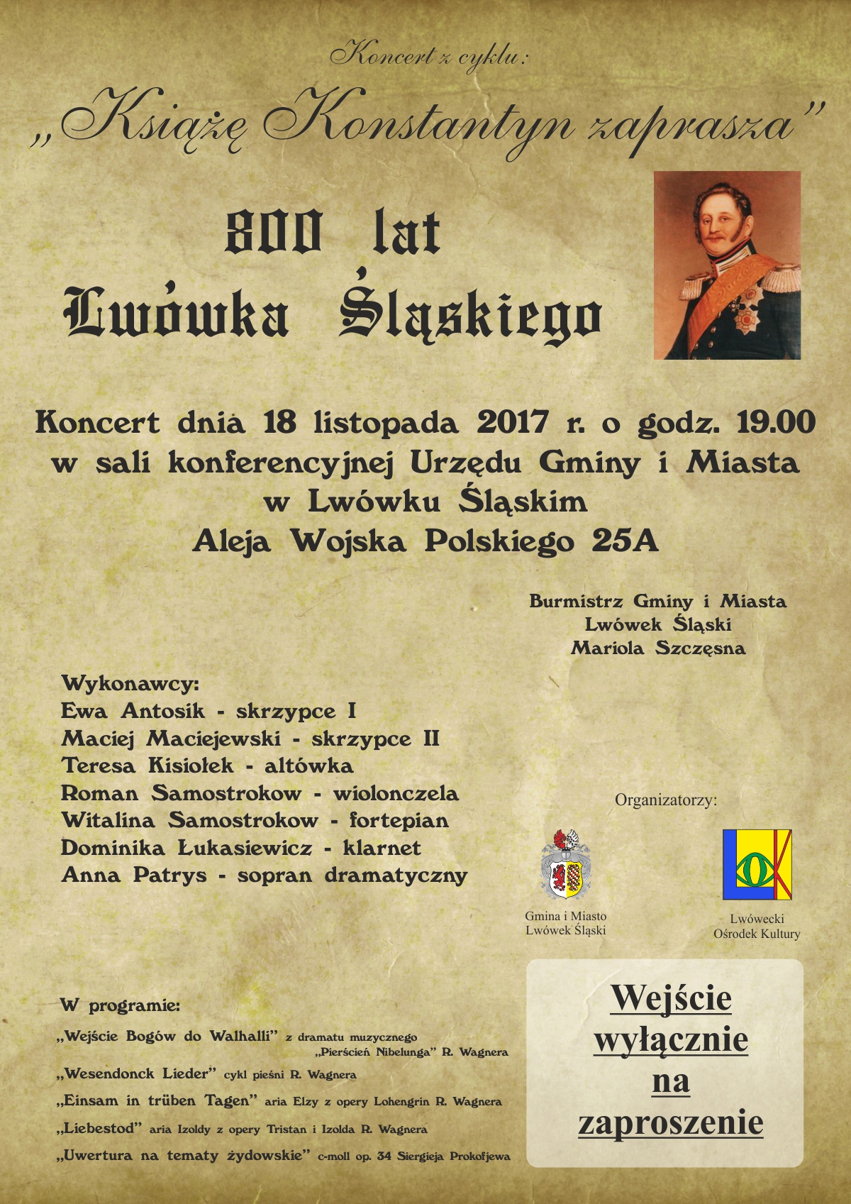 Koncert z cyklu: Książę Konstantyn zaprasza