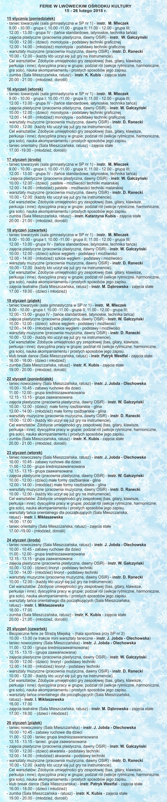 Ferie w LOK 2018