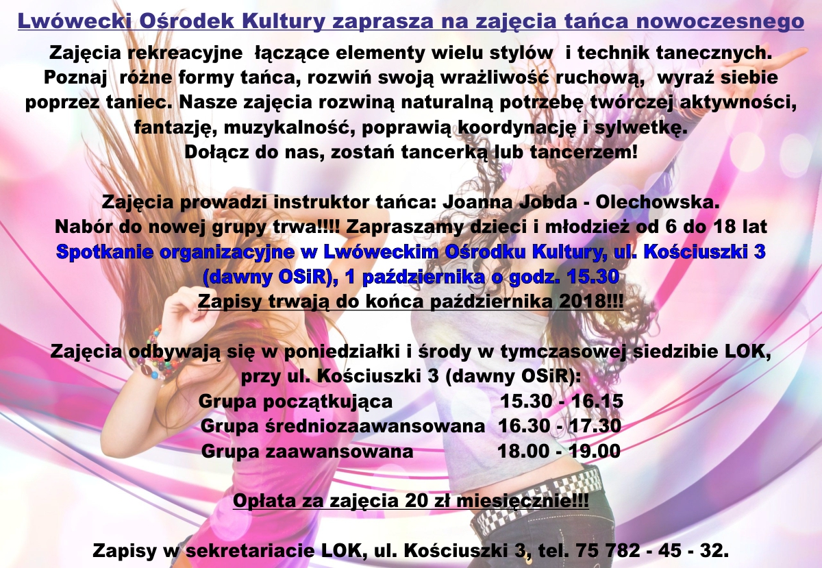 Zajęcia tańca nowoczesnego