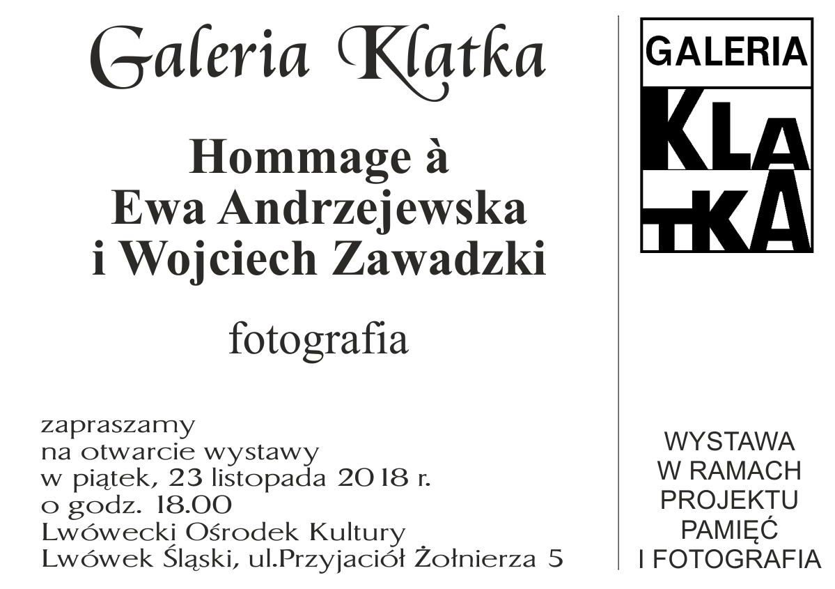 Wystawa fotografii – Hommage a Ewa Andrzejewska i Wojciech Zawadzki