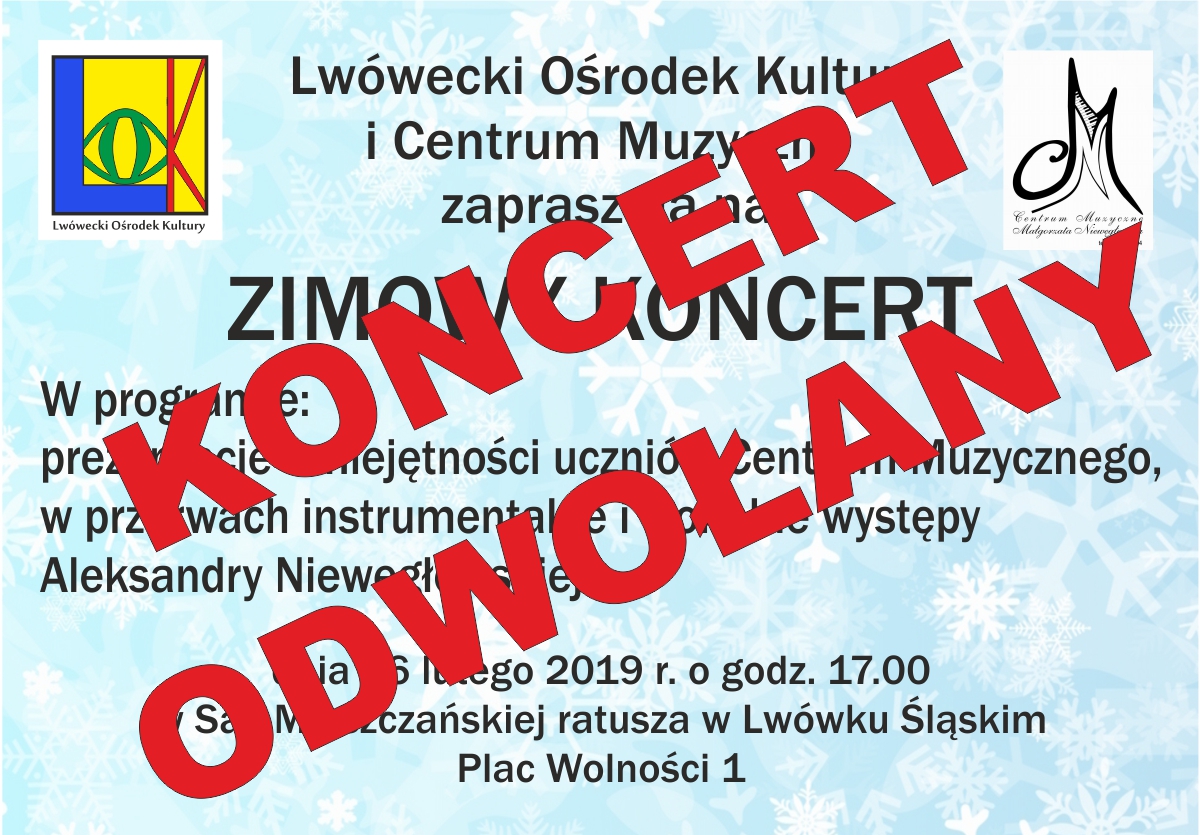 Centrum Muzyczne – zimowy koncert – ODWOŁANY!!!