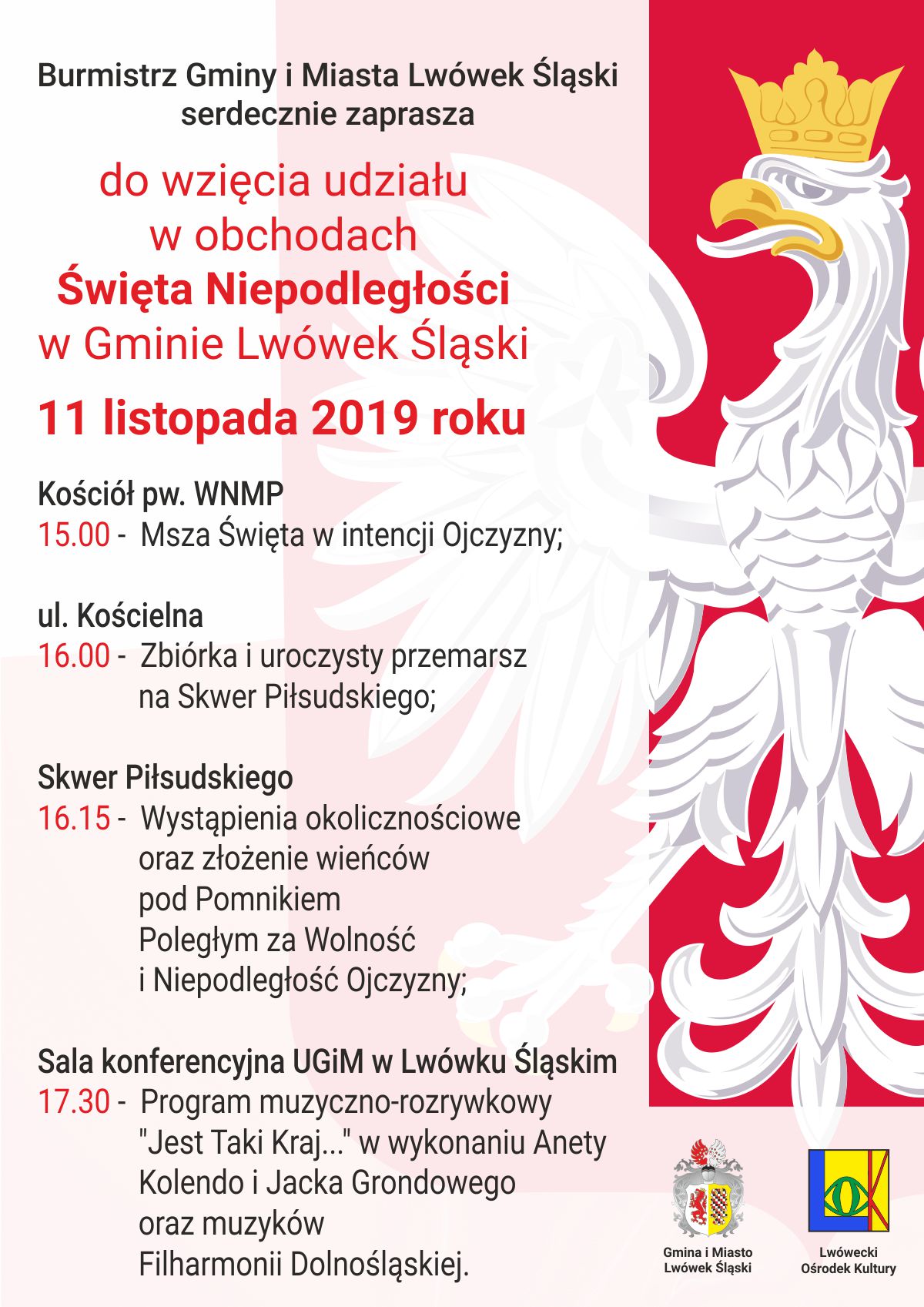 Obchody Święta Niepodległości w gminie Lwówek Śląski