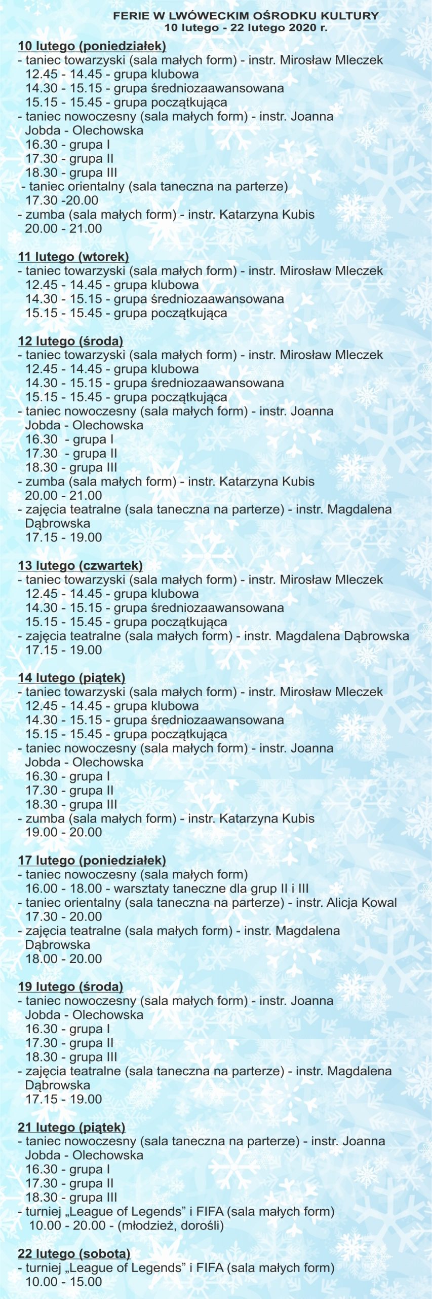 Ferie w Lwóweckim Ośrodku Kultury