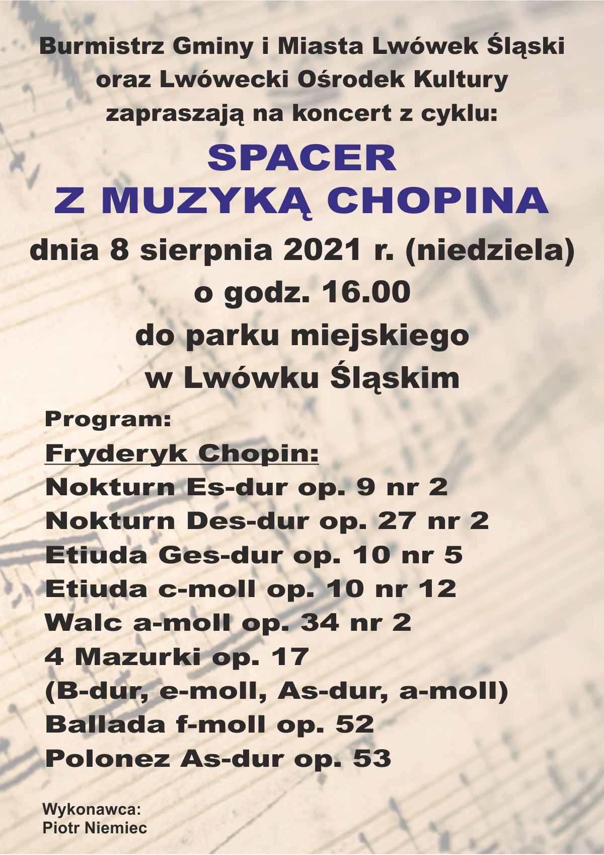 Spacer z muzyką Chopina