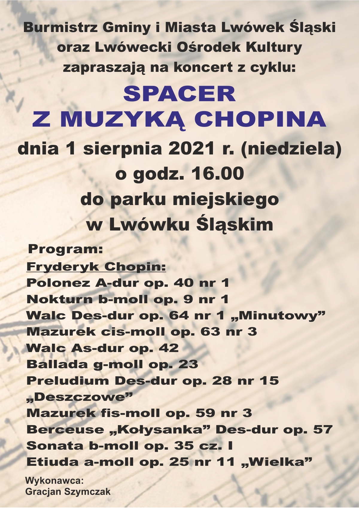 Spacer z muzyką Chopina