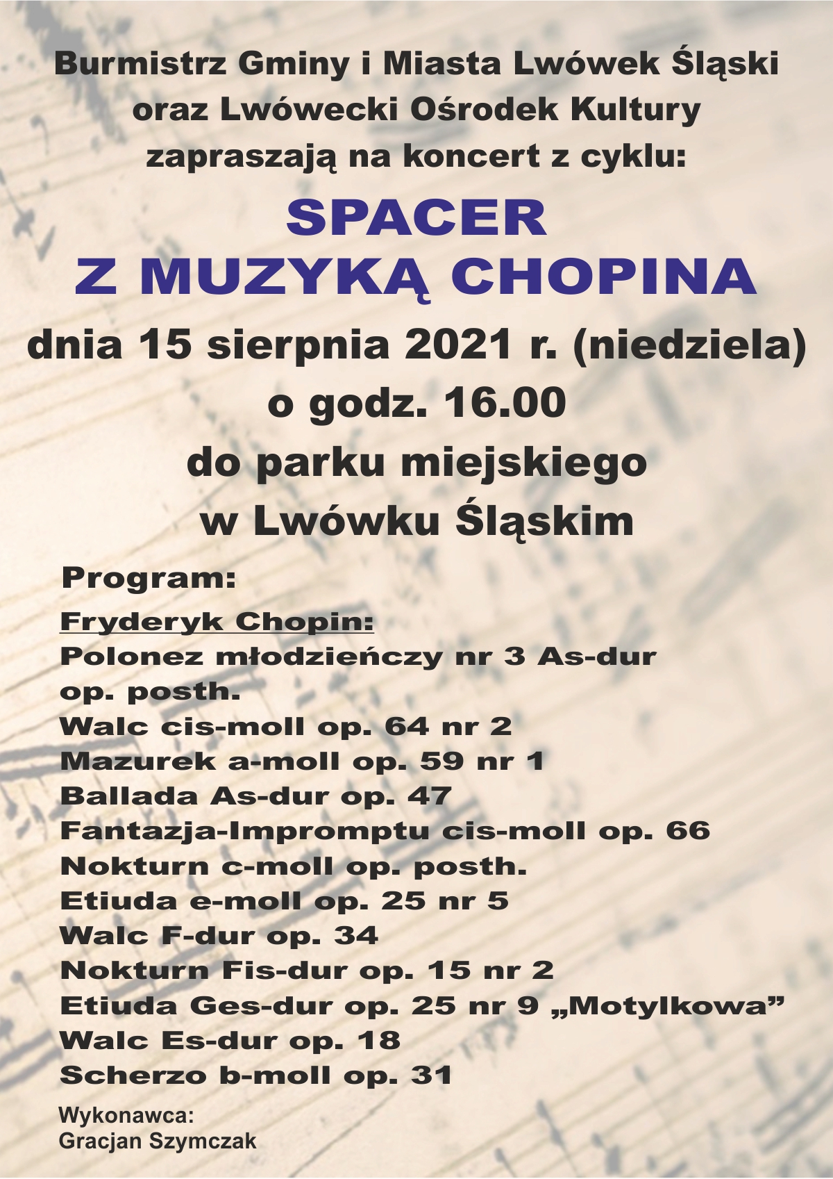 Spacer z muzyką Chopina