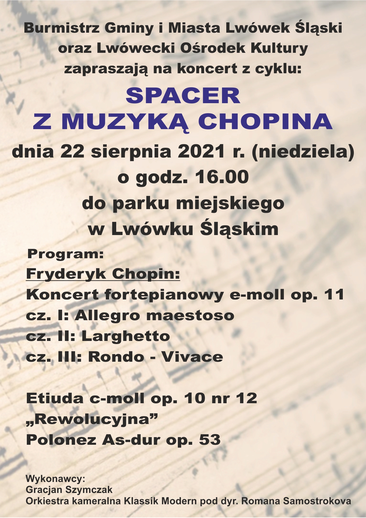 Spacer z muzyką Chopina