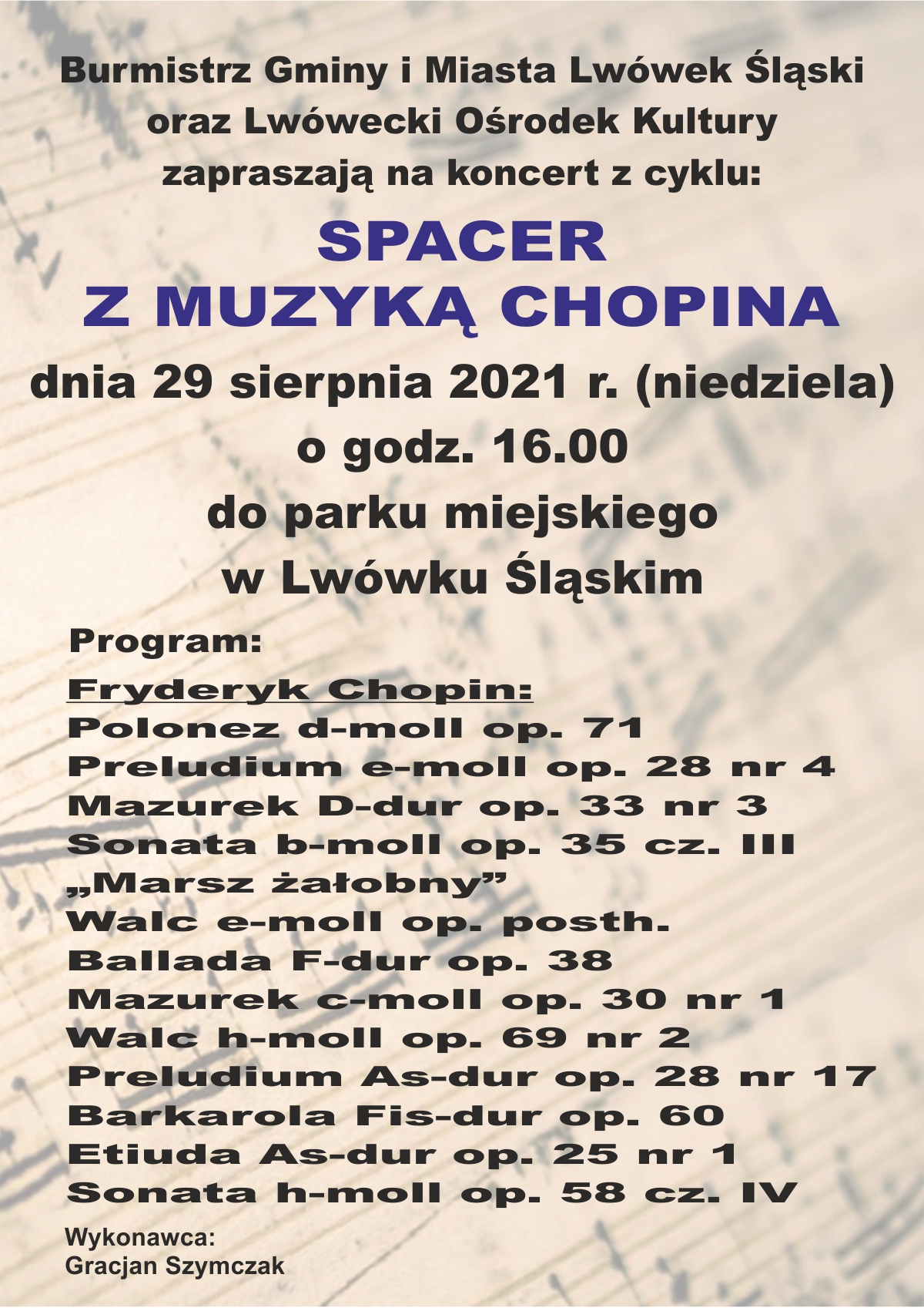 Spacer z muzyką Chopina