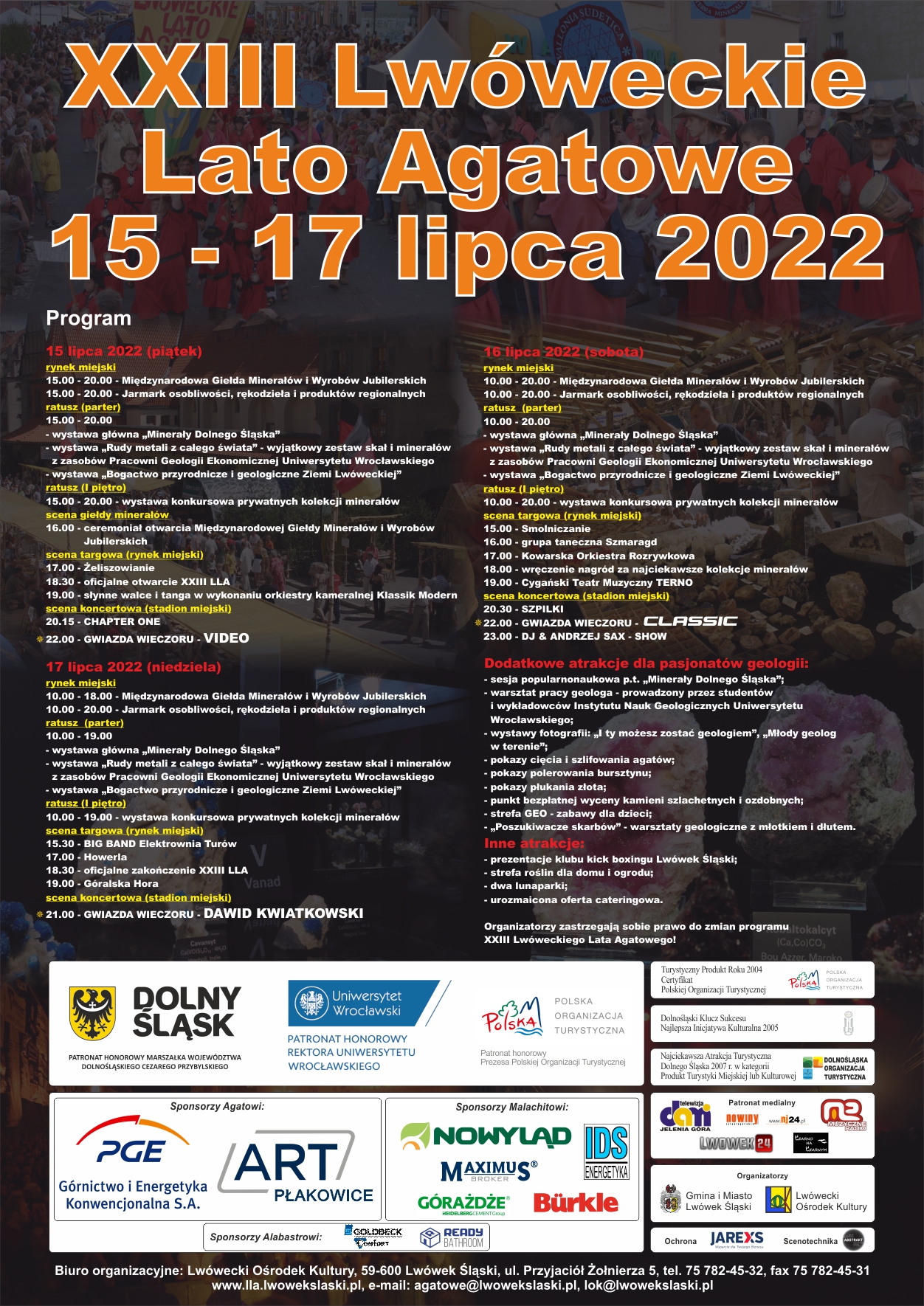 XXIII Lwóweckie Lato Agatowe – program