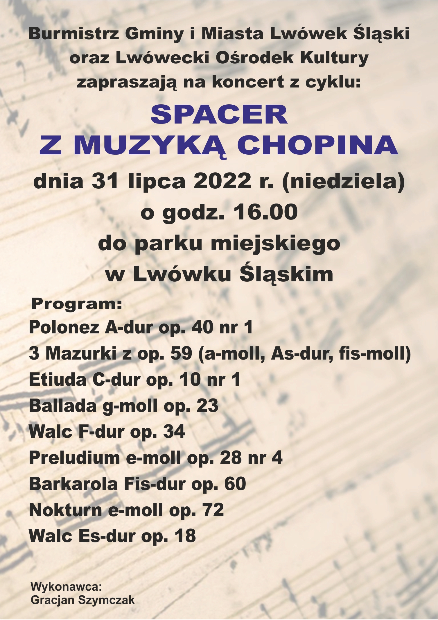 Spacer z muzyką Chopina