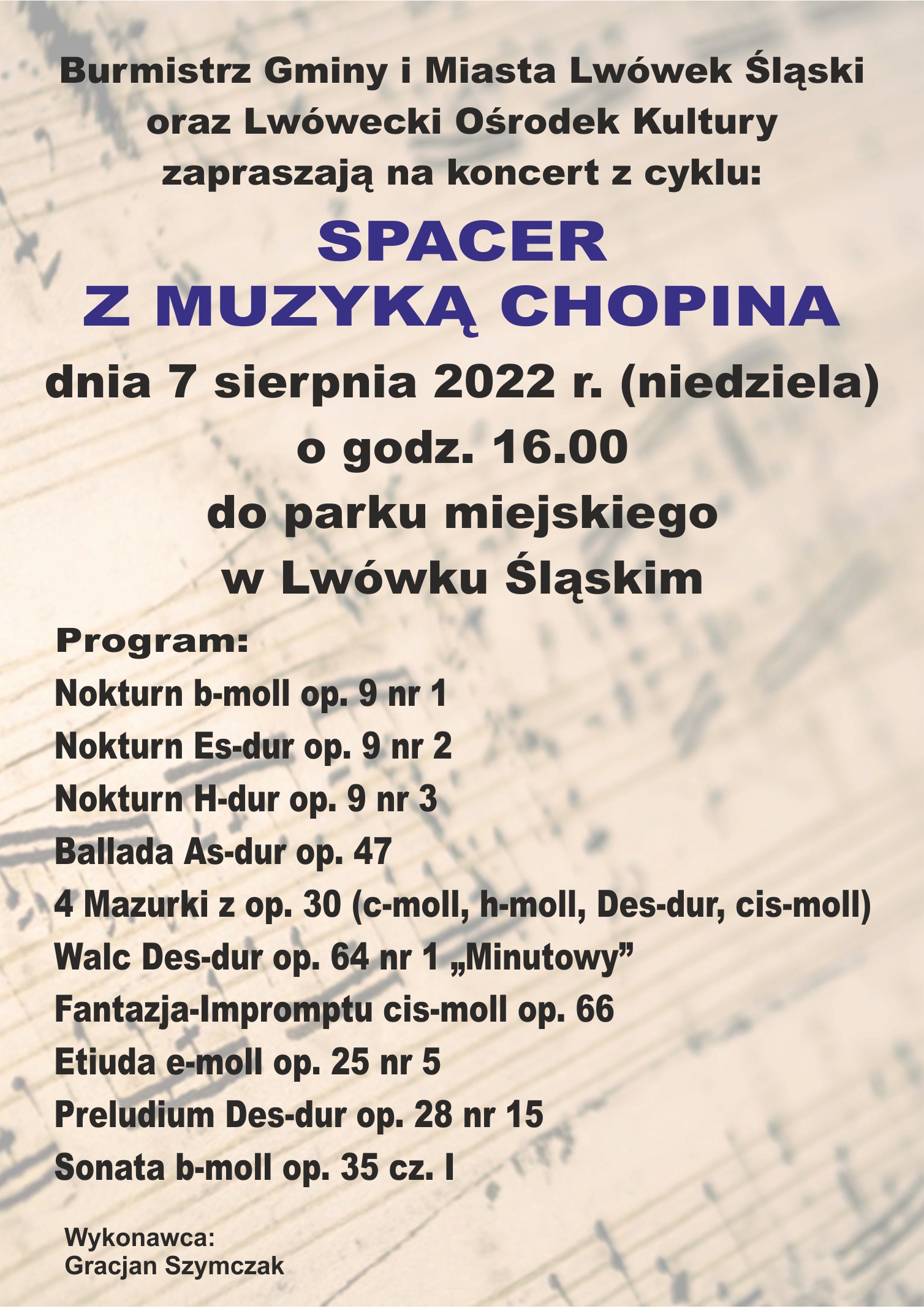Spacer z muzyką Chopina