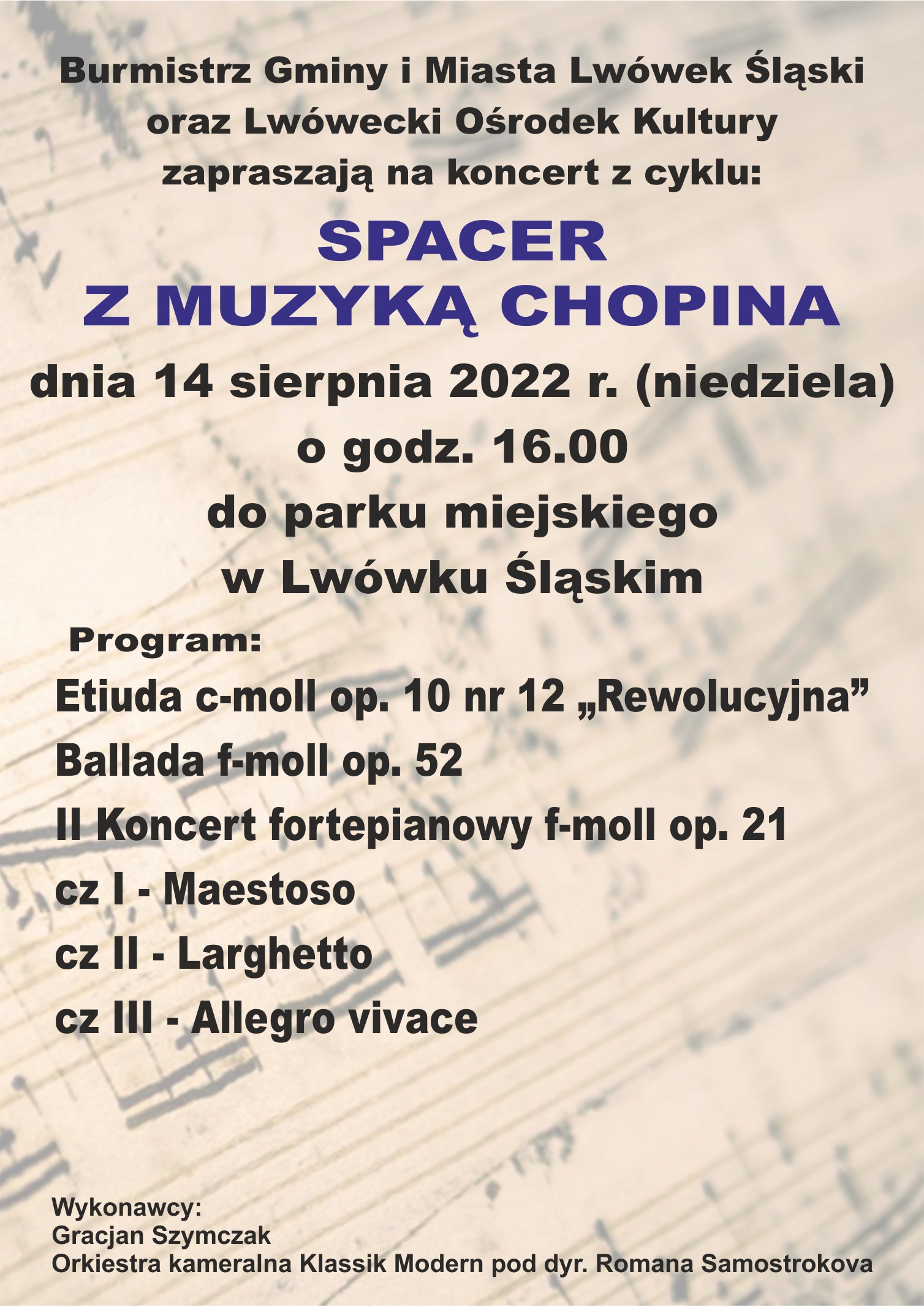 Spacer z muzyką Chopina