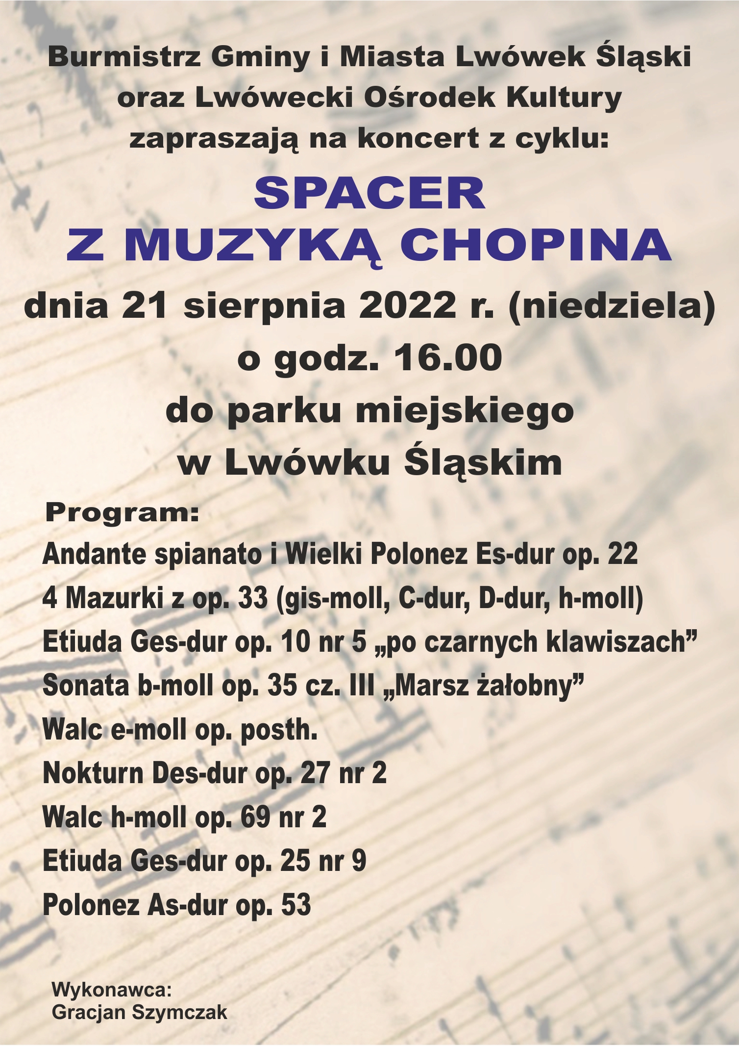 Spacer z muzyką Chopina