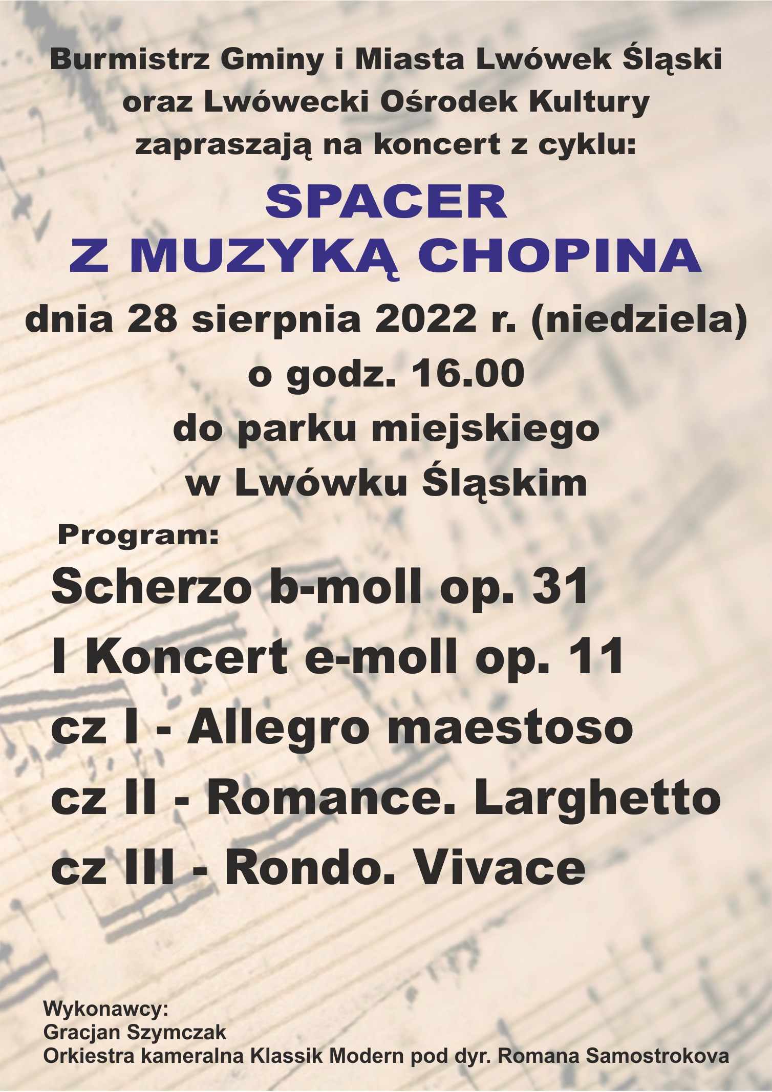 Spacer z muzyką Chopina