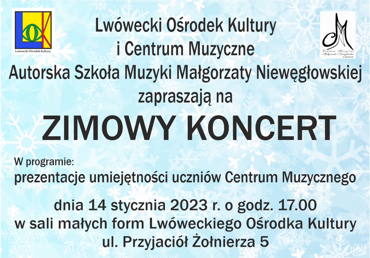 Zimowy koncert – Autorska Szkoła Muzyki Małgorzaty Niewęgłowskiej