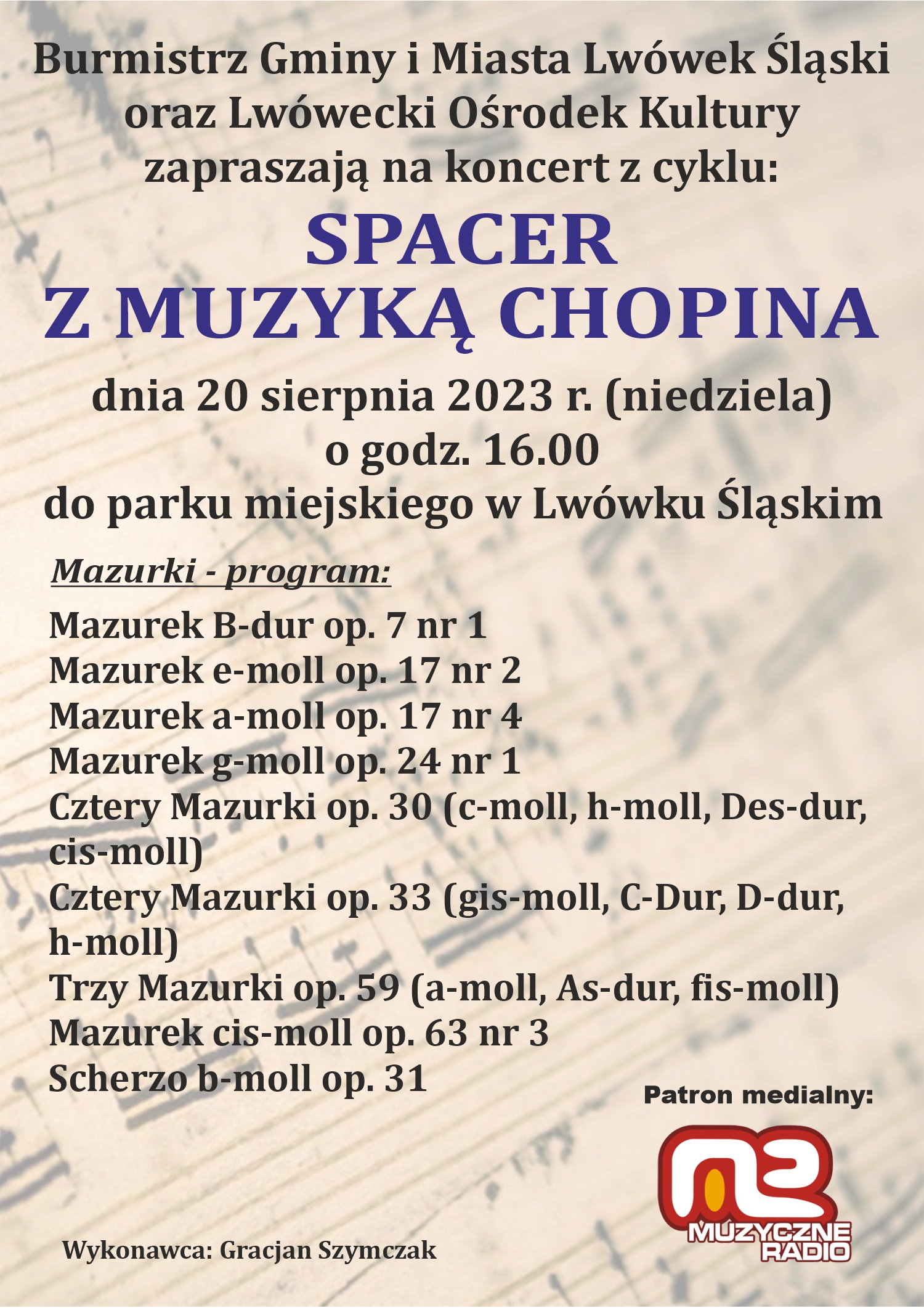 Spacer z muzyką Chopina