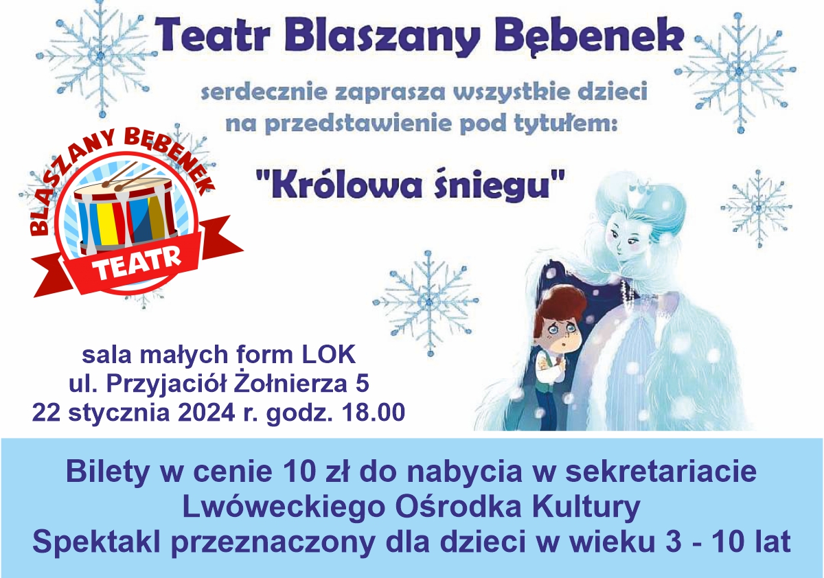 Spektakl Królowa śniegu – Teatru Blaszany Bębenek