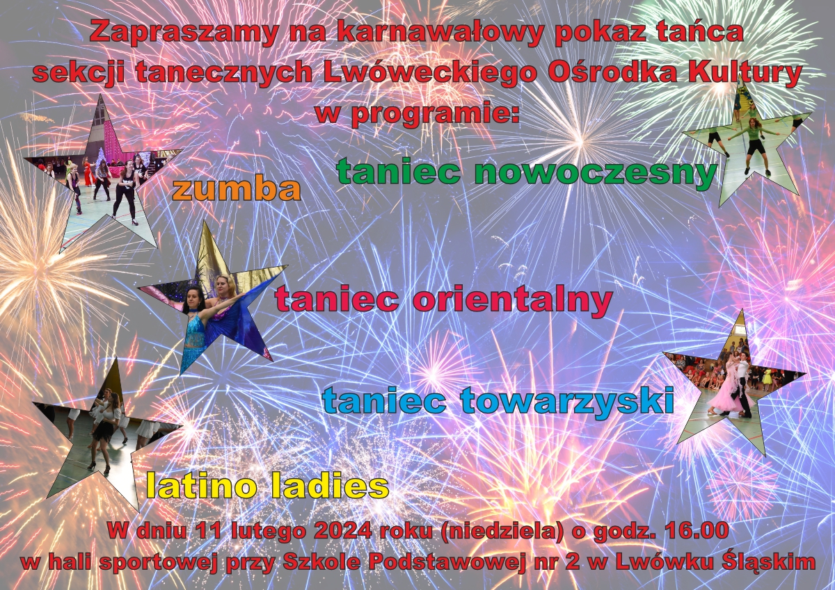 Karnawałowy pokaz tańca sekcji tanecznych LOK