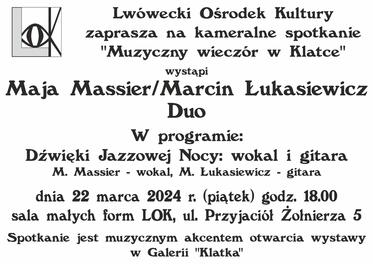 Koncert Maja Massier, Marcin Łukasiewicz Duo
