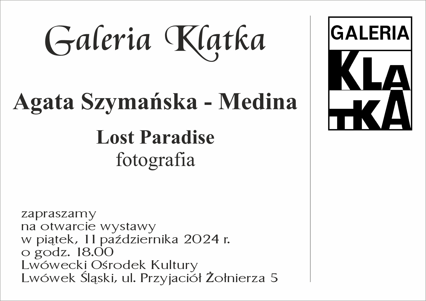 Lost Paradise – otwarcie wystawy fotografii Agaty Szymańskiej – Medina