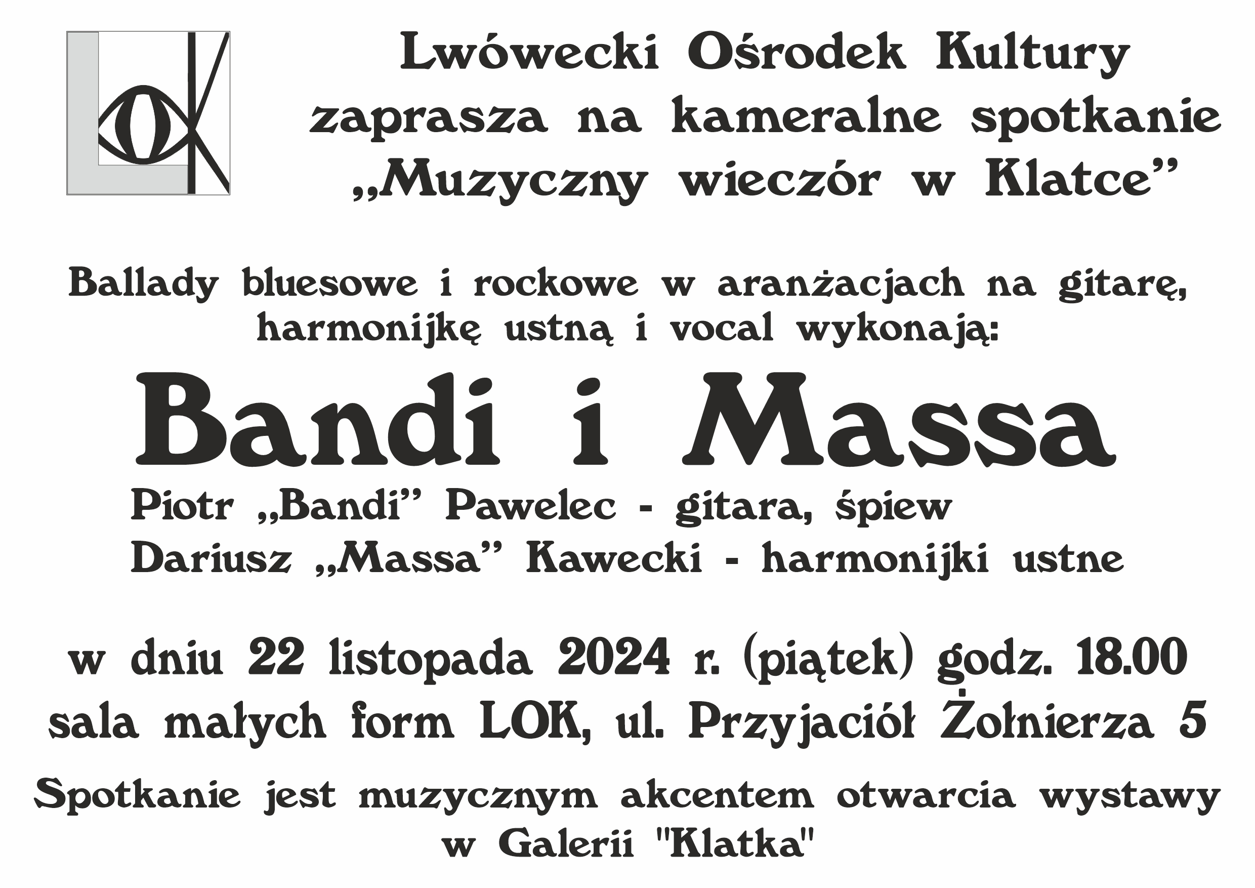 Koncert duetu Bandi i Massa – aranżacje bluesowe i rockowe
